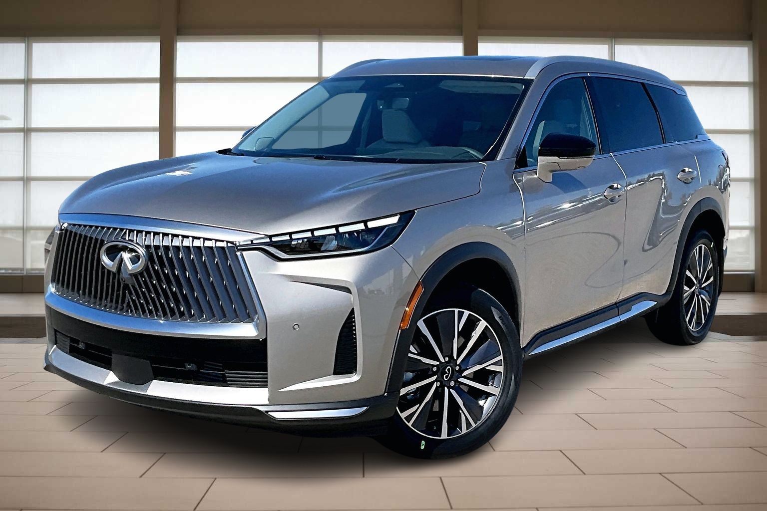 Front Upper Grille For 2016-2020 Infiniti QX60 – With Camera Hole, Chrome & Black