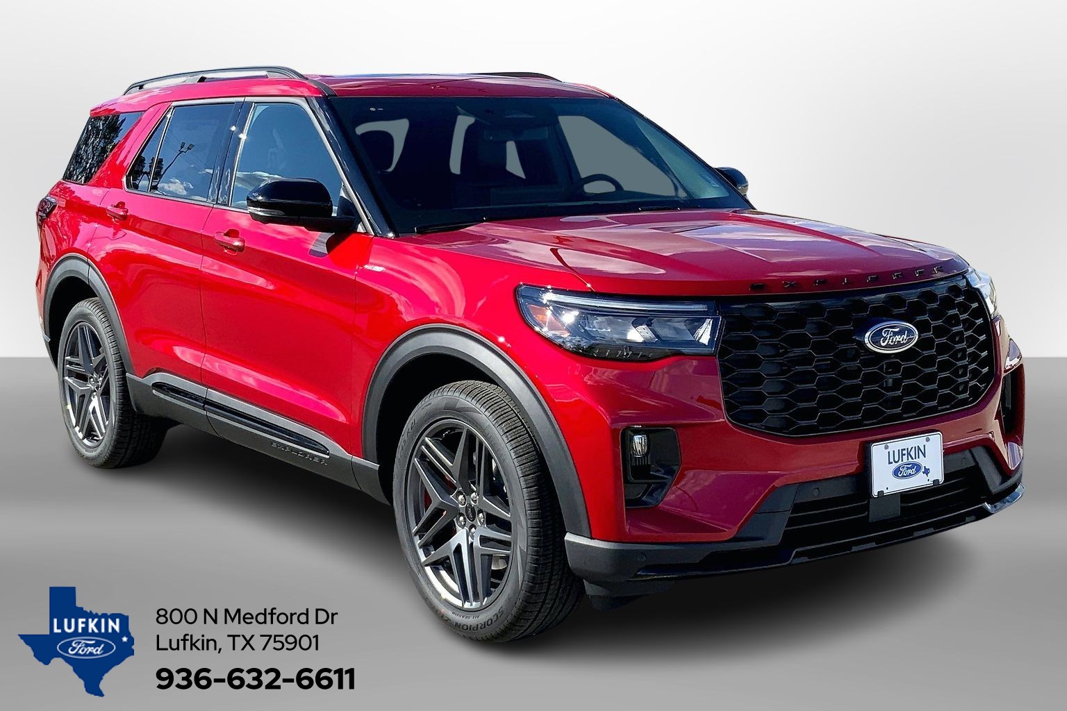 2026 Ford Explorer ST-Line Rapid Red Metallic Tinted Clearcoat at Lufkin Ford