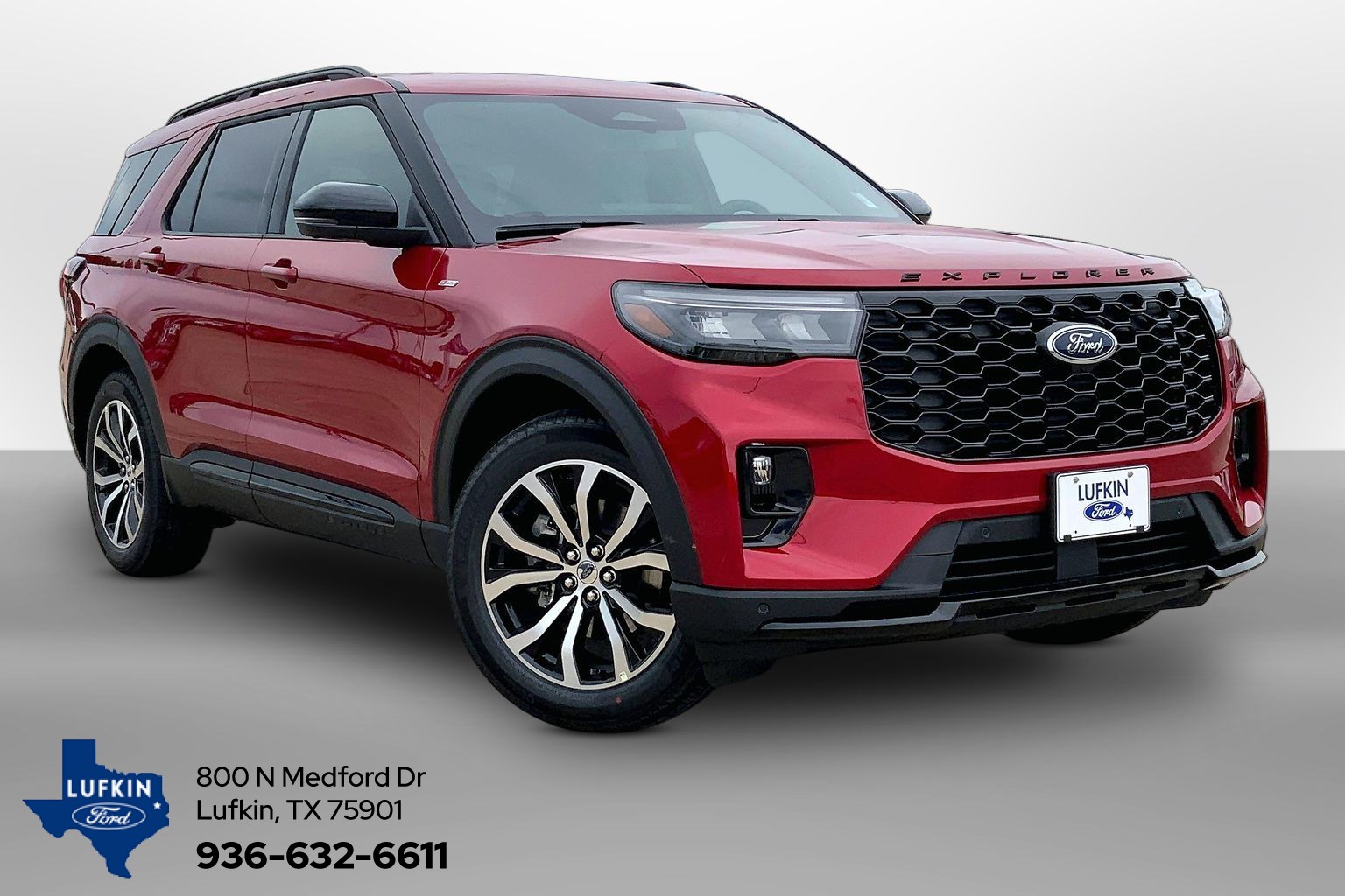 2026 Ford Explorer ST-Line Rapid Red Metallic Tinted Clearcoat at Lufkin Ford