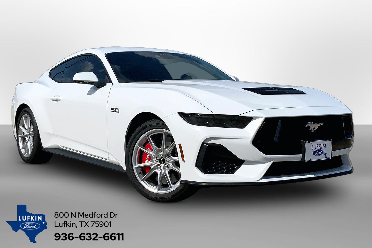 2026 Ford Mustang GT Premium Fastback Oxford White at Lufkin Ford