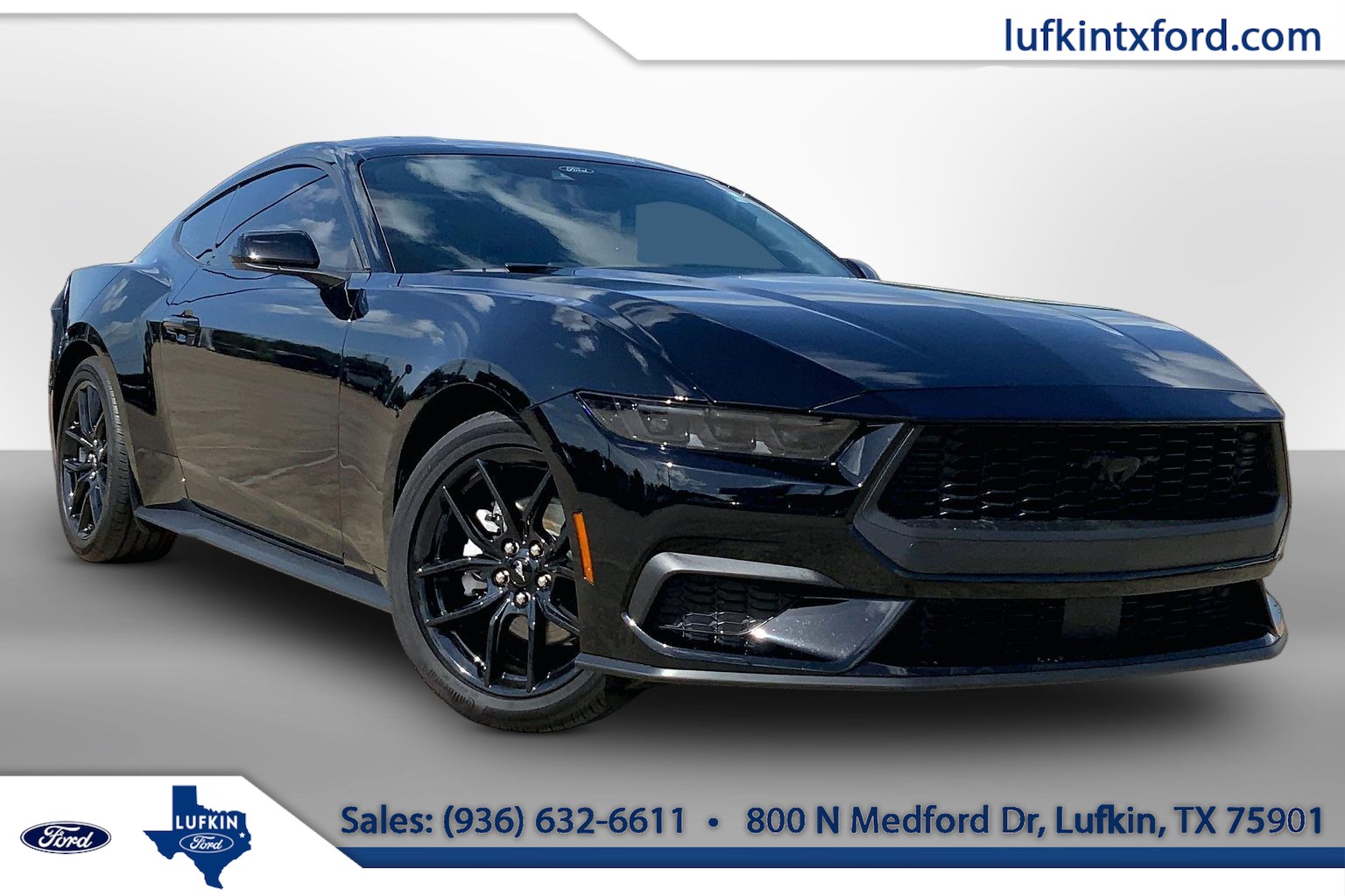 2025 Ford Mustang EcoBoost Shadow Black at Lufkin Ford