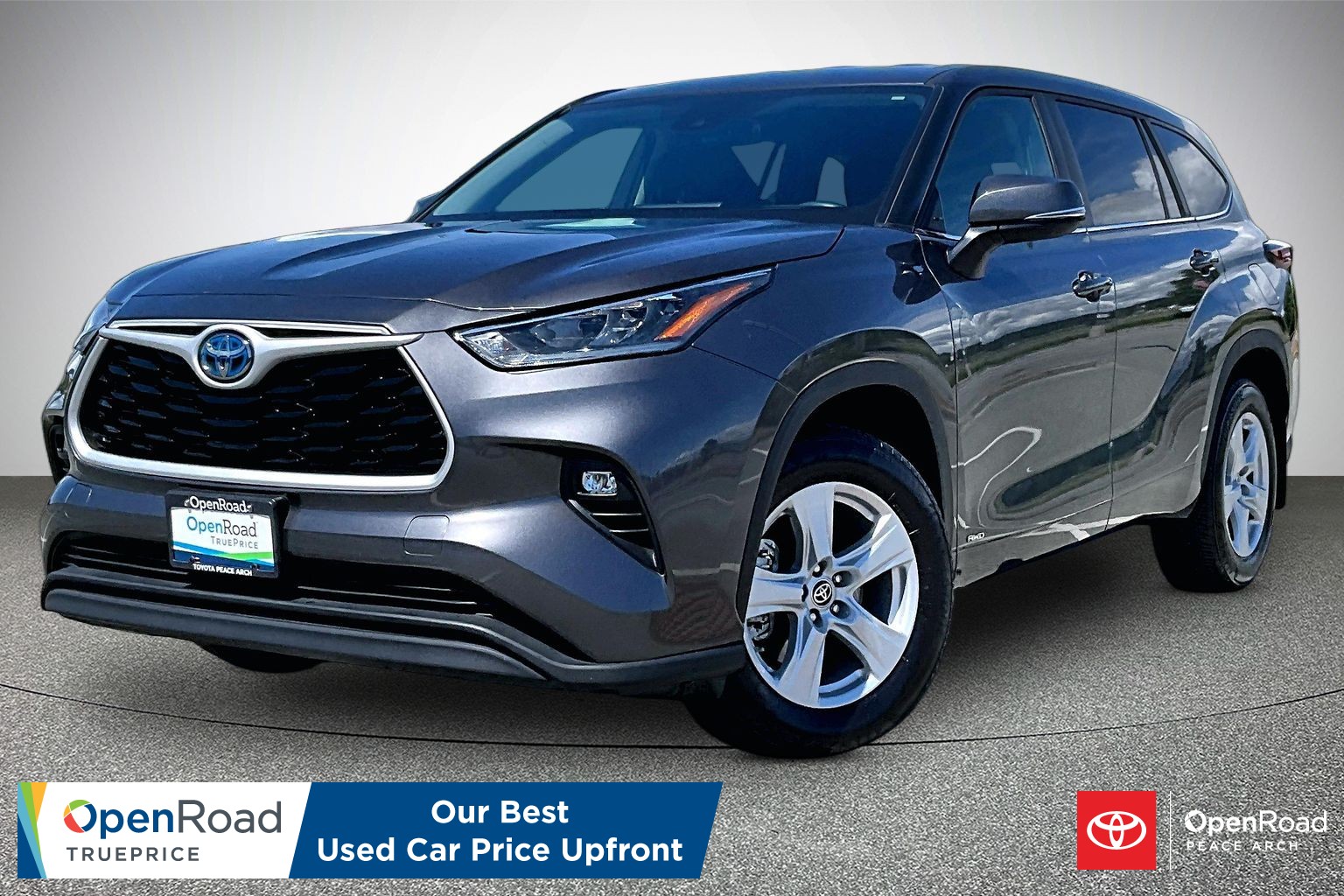 Gray (Magnetic Grey Metallic) 2024 Toyota Highlander Hybrid LE AWD SUV / Crossover All-Wheel Drive Automatic