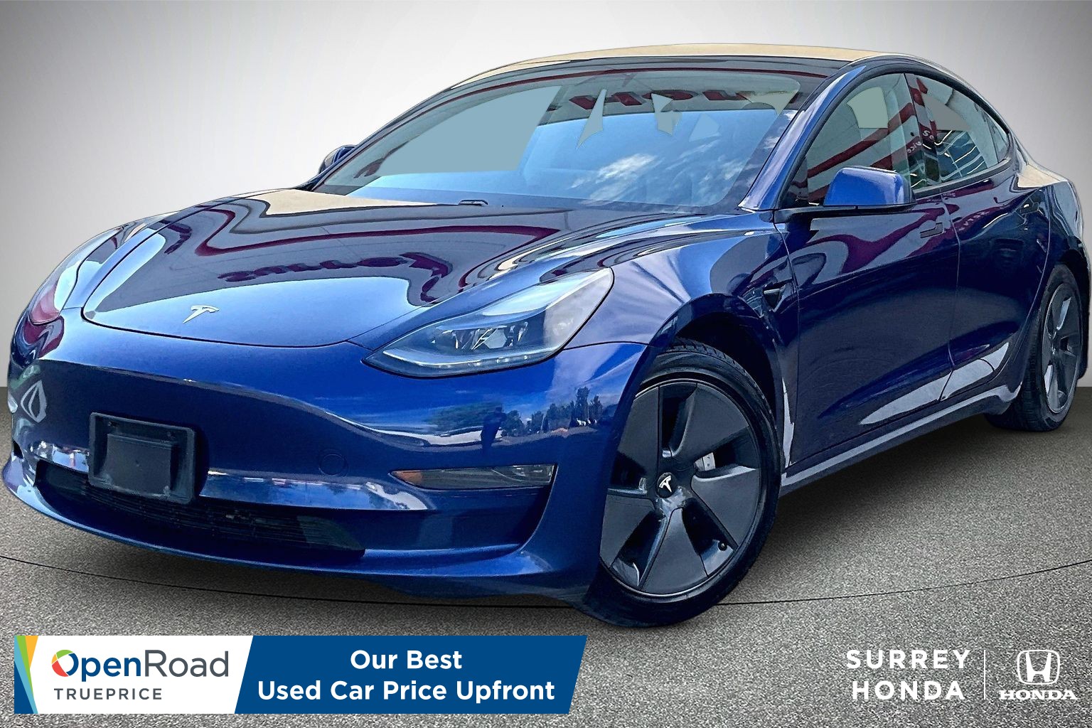 Blue 2021 Tesla Model 3 Sedan Rear-Wheel Drive Automatic