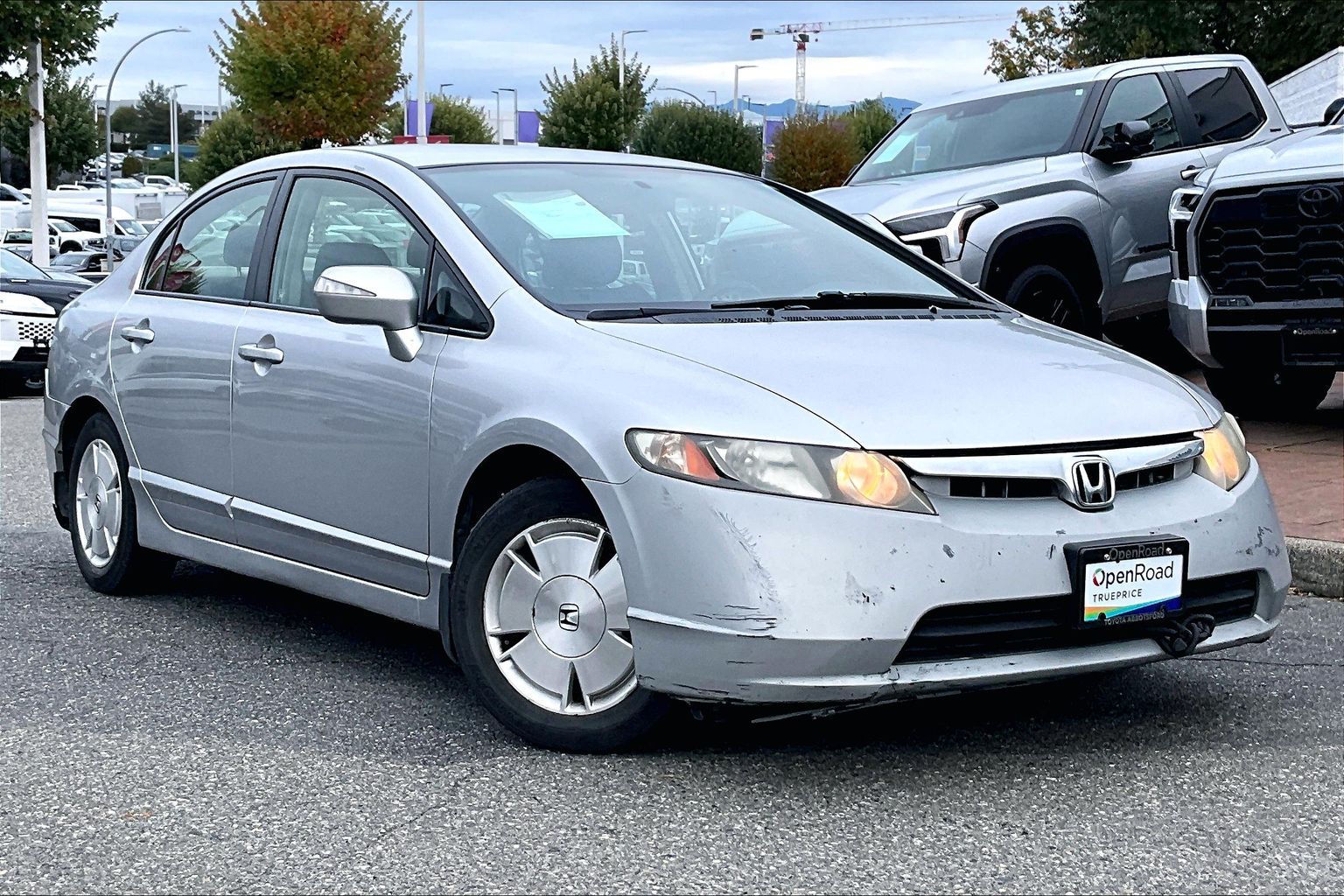 Silver 2007 Honda Civic Hybrid Sedan Front-Wheel Drive Automatic