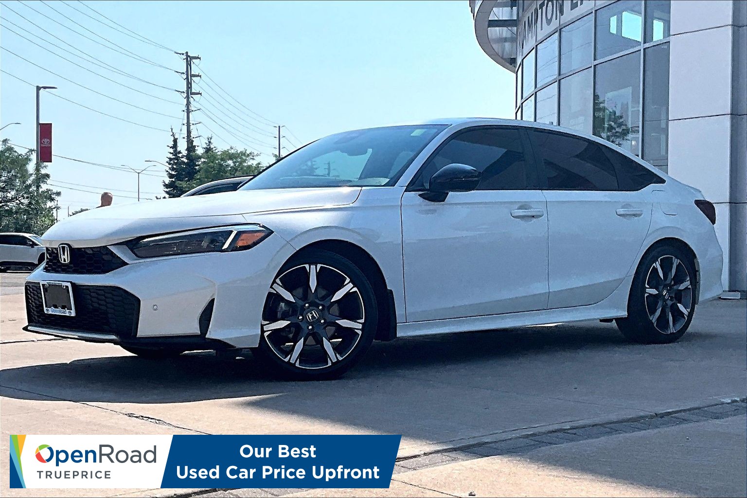 Platinum White Pearl 2025 Honda Civic Hybrid Sedan Front-Wheel Drive Automatic