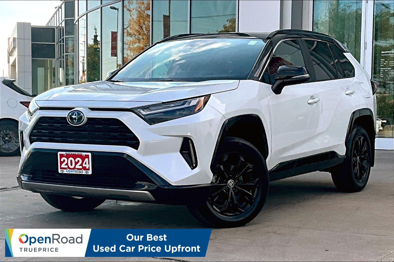 Wind Chill Pearl w/ Black Roof 2024 Toyota RAV4 Hybrid SUV / Crossover All-Wheel Drive Automatic