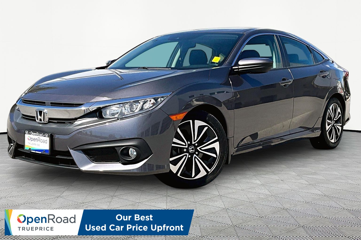 Gray (Modern Steel Met) 2018 Honda Civic EX-T with Honda Sensing Sedan Front-Wheel Drive Automatic