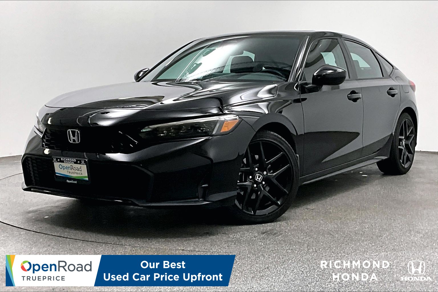 Black 2025 Honda Civic Hybrid Hatchback Front-Wheel Drive Automatic