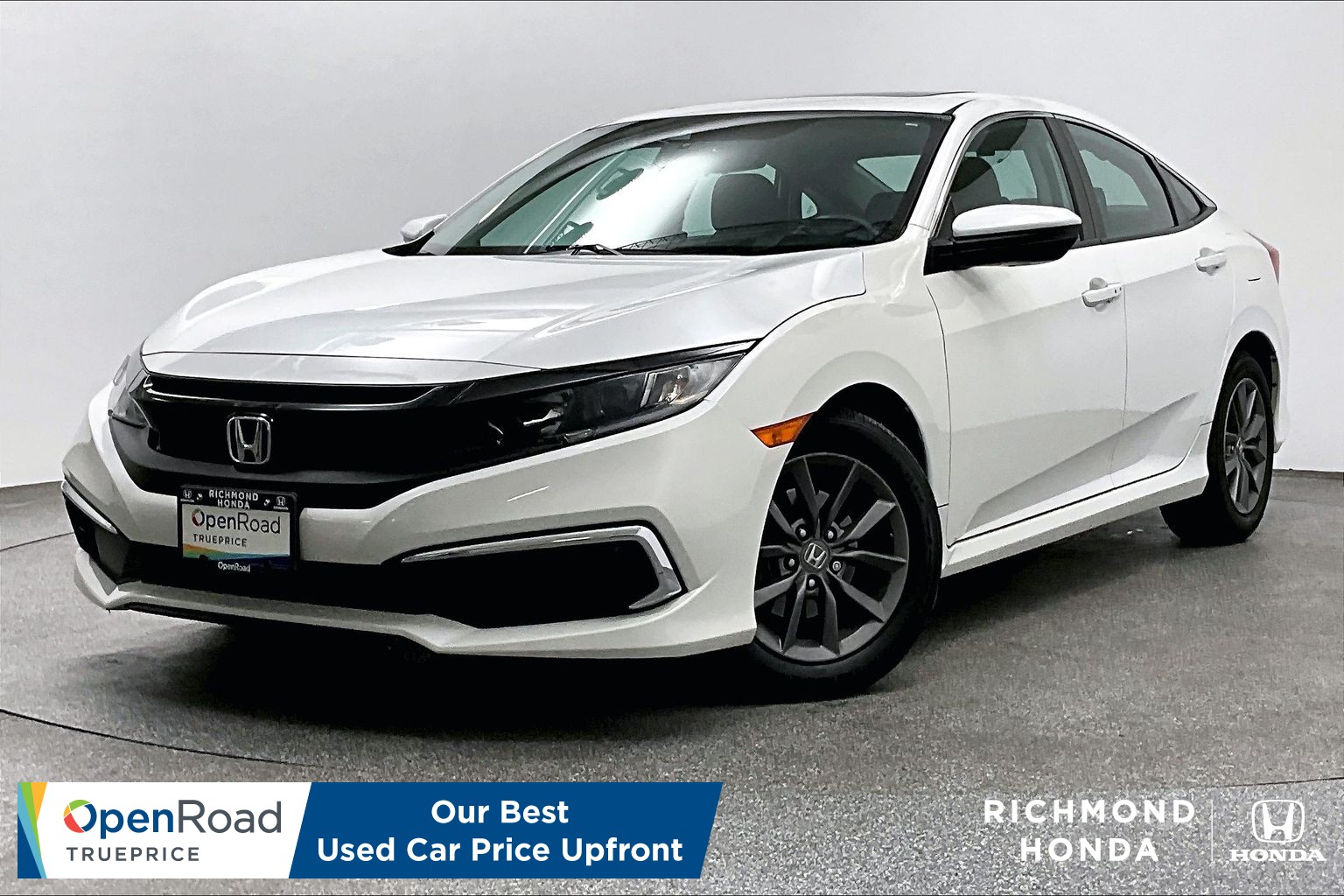 Platinum White Pearl 2020 Honda Civic Sedan Front-Wheel Drive Automatic