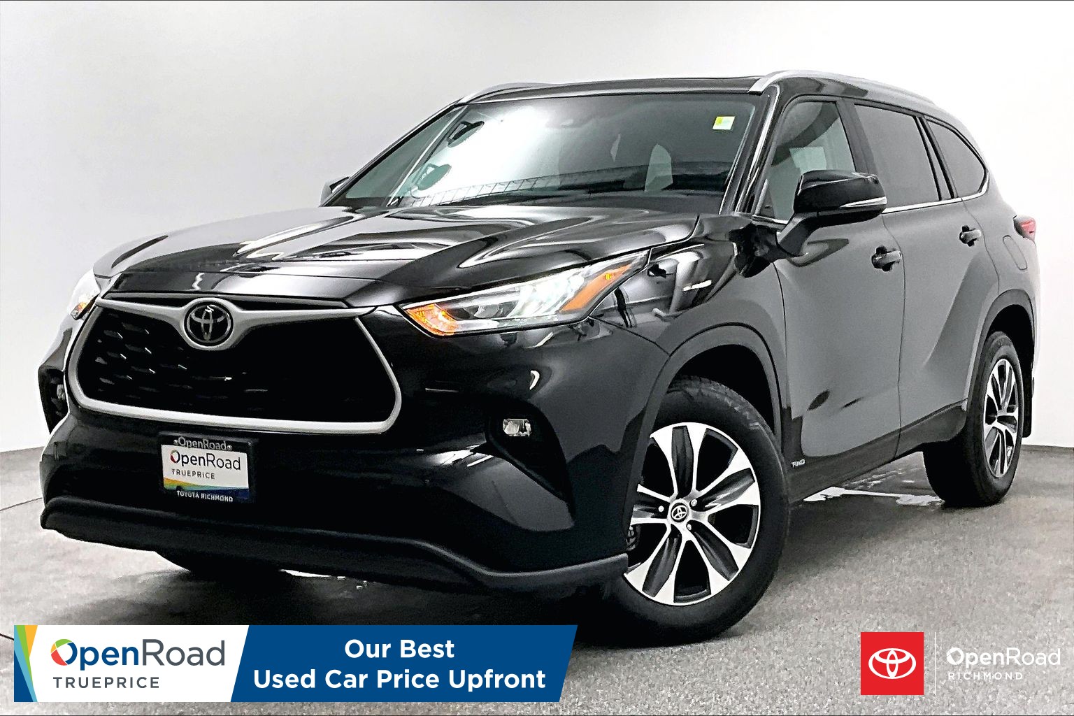 Midnight Black Metallic 2025 Toyota Highlander Hybrid SUV / Crossover All-Wheel Drive Automatic