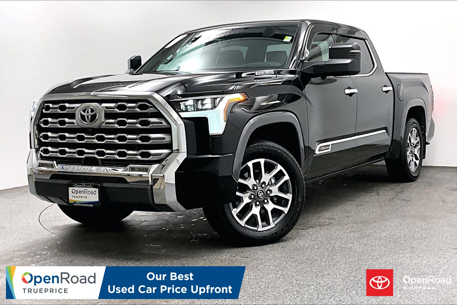 Midnight Black Metallic 2025 Toyota Tundra Hybrid Pickup Truck Four-Wheel Drive Automatic