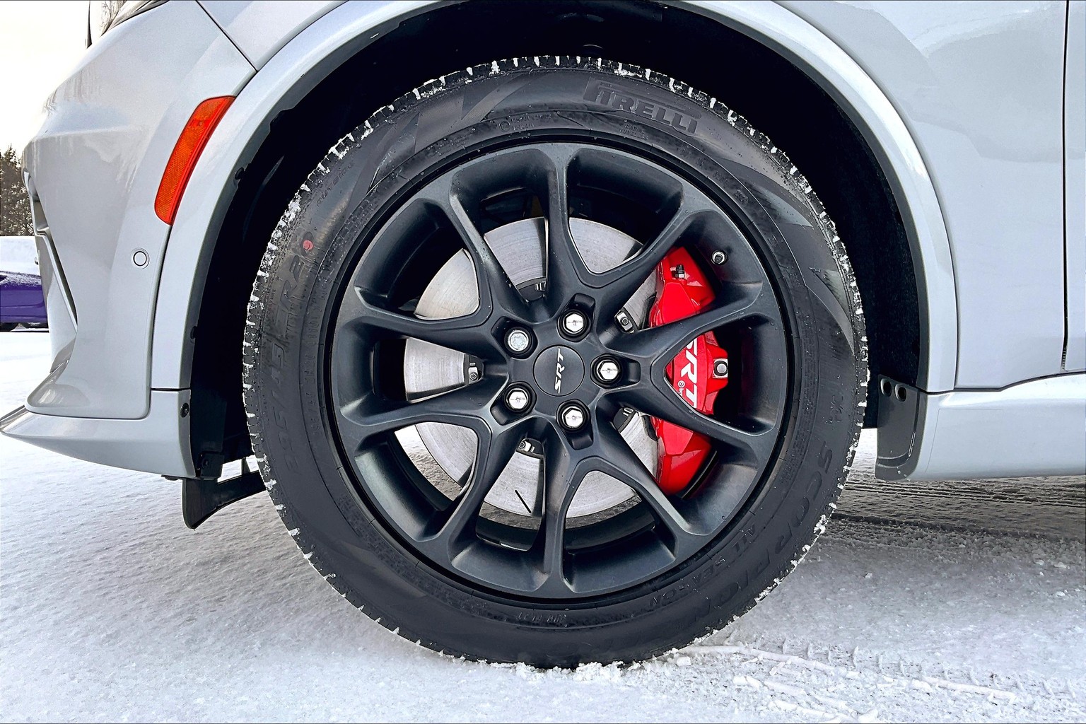 Front Rim & Tire with Red SRT Brembo Brakes