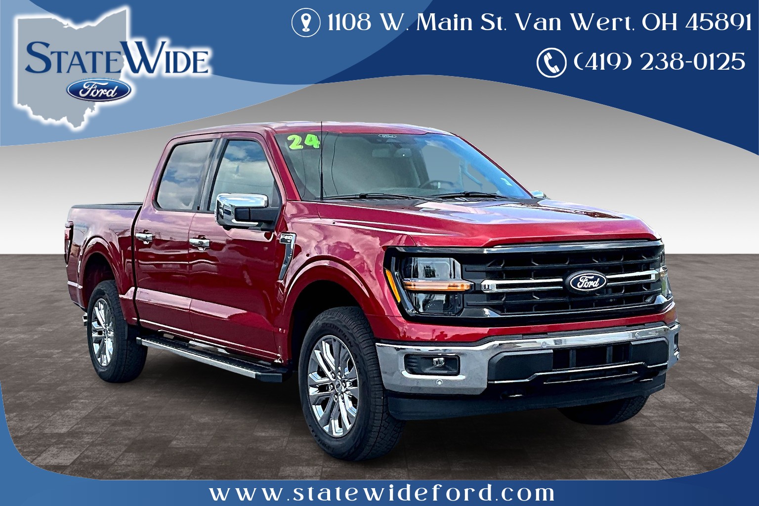 New 2024 Ford F-150 XLT SuperCrew® in Van Wert #48433 | StateWide Ford